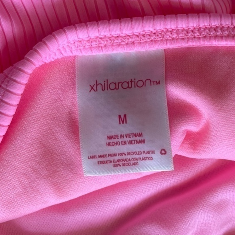 Hot Pink Triangle Ribbed Bikini - Picture 3 of 4